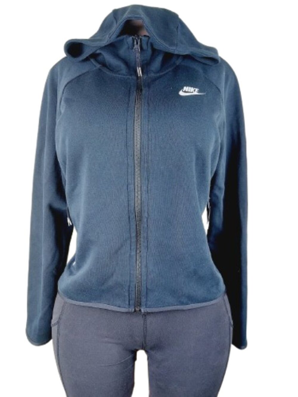 Nike Sportswear Essential Women's Navy Tech Fleece Cape Full-Zip Hoodie Size M